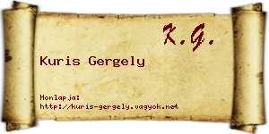Kuris Gergely névjegykártya